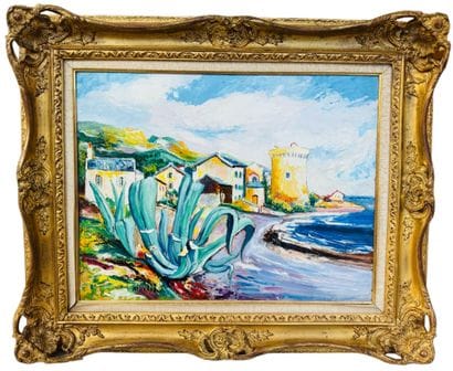 Élisée MACLET (1881-1962)
Miomo Beach, Corsica.
Oil...