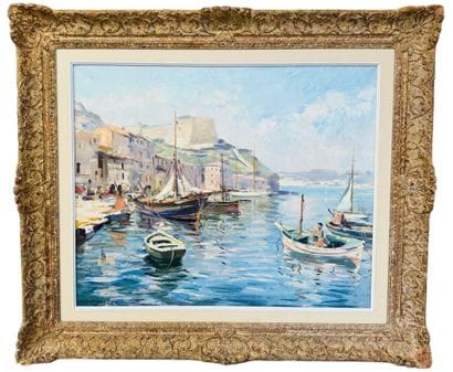 Tony CARDELLA (1898-1976) 
The port of Bonifacio,...