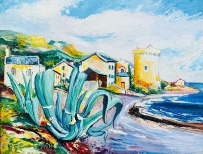 Élisée MACLET (1881-1962)
Miomo Beach, Corsica.
Oil...