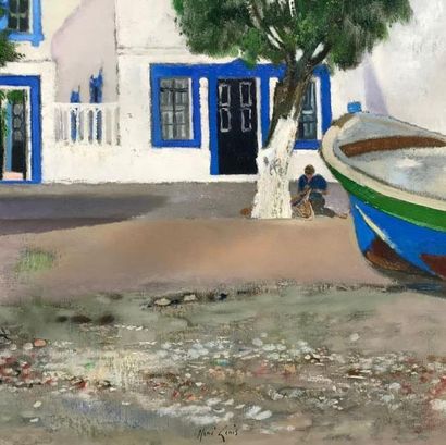 René GENIS (1922-2004)

House and boat 

Oil...