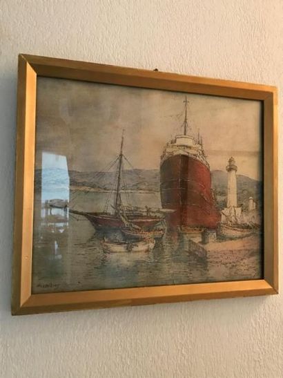 Ch. BERNARD

The port of Antibes - 1931

Watercolour...