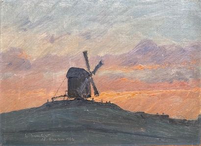 L. SARSLOV 

Landscape with mill - 1922

Oil...