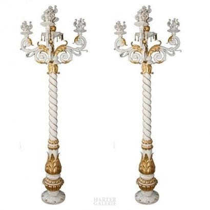 Pair of candelabra from Chiavari, signed...