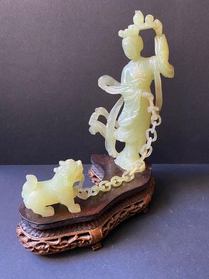 Light green hard stone subject showing a...