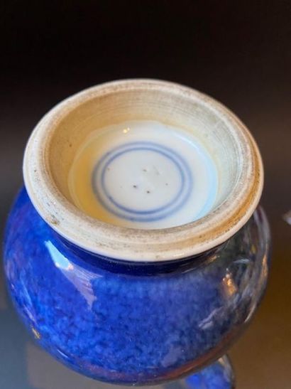 Small blue porcelain covered coffee pot

China...
