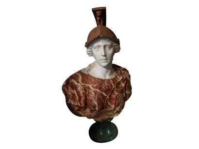 Buste en marbre polychrome figurant un buste...