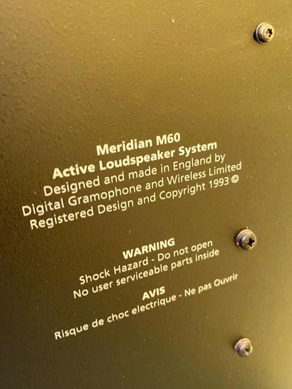 Pair of MERIDIAN speakers
(sold as is, without...