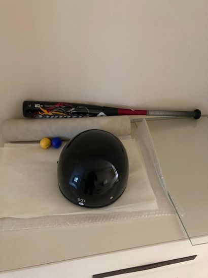 Baseball set including a bat, a helmet and...