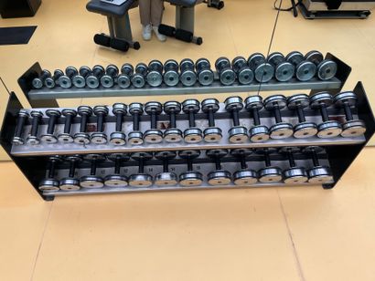 Dumbbell set and storage rack 
Weights from...