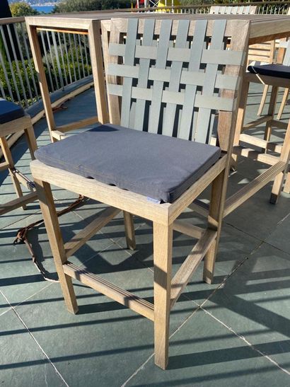 Set of two high tables and four high chairs...