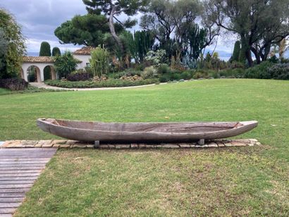 Grande pirogue en bois brut 
30 x 383 x 50...