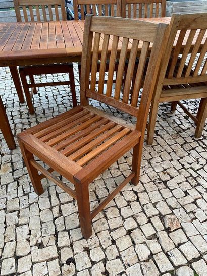 Set including a large table, six chairs and...