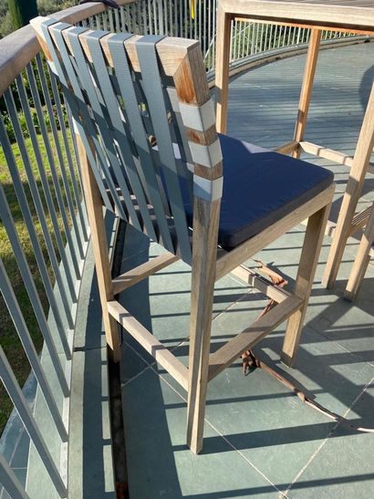 Set of two high tables and four high chairs...