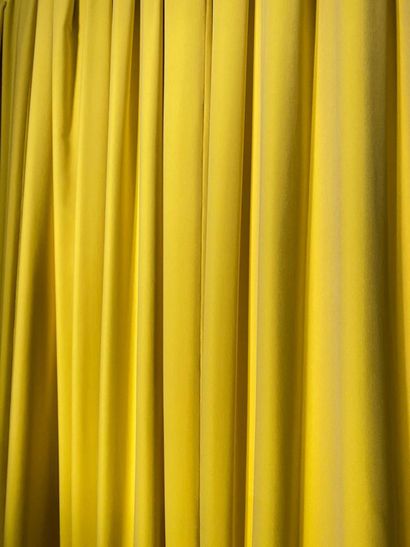 Set of five pairs of double curtains in green...