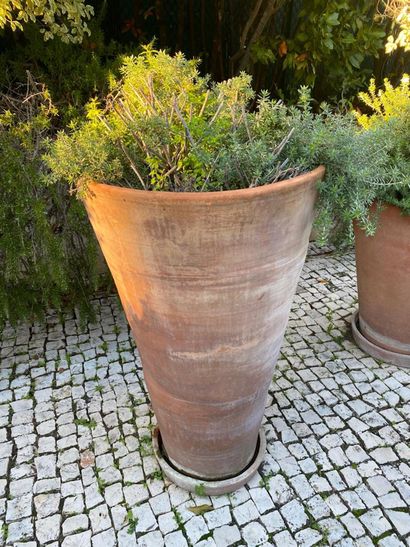 Terra cotta garden pot and its bottom, brand...