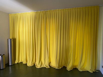 Pair of double curtains in anise green v...