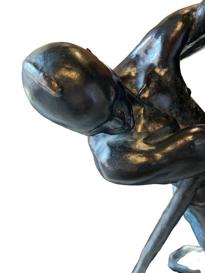 Arthur DUPAGNE (1895-1961)
Le piroguier 
Sculpture...