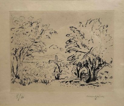Henri MANGUIN (1874-1949)
Paysage avec village...