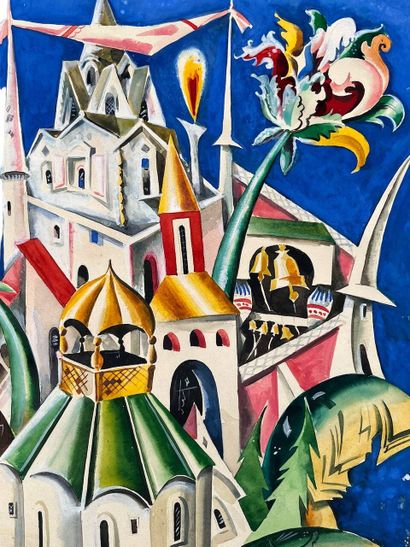 Serge TCHEKHONINE (1878-1936)
Enchanted castle
Gouache...