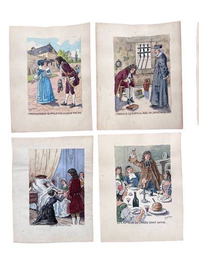 Georges GRELLET (1869-1959)
Lot of 8 watercolors...