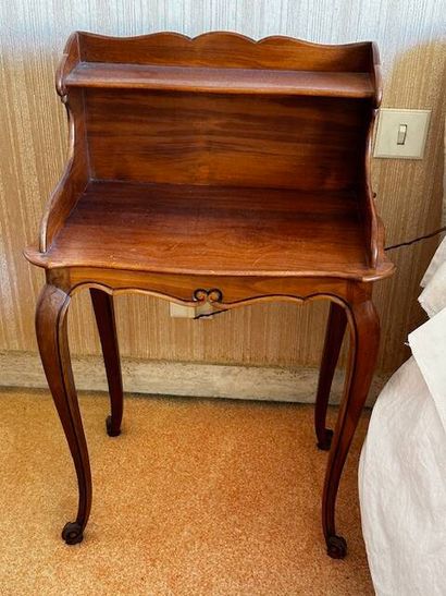 Pair of Louis XV style cherrywood bedside...