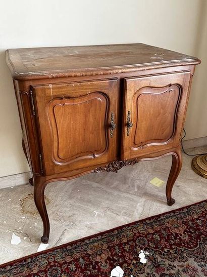 Louis XV-style bar cabinet in molded natural...