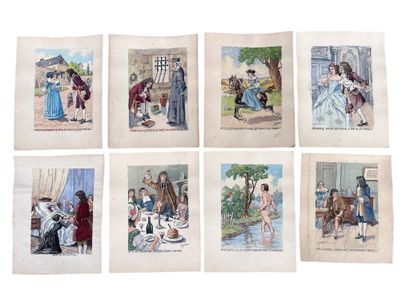 Georges GRELLET (1869-1959)
Lot of 8 watercolors...