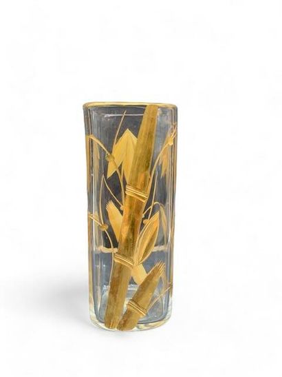 BACCARAT, attributed to 
Vase with gilded...