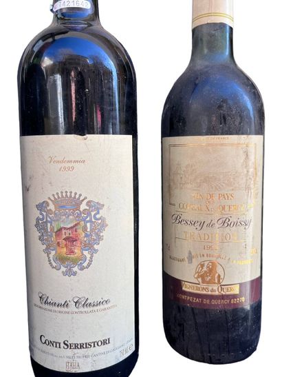 Lot of 9 bottles of various wines including...