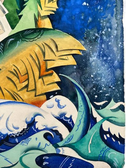 Serge TCHEKHONINE (1878-1936)
Enchanted castle
Gouache...