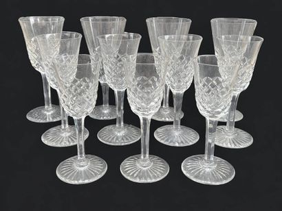 BACCARAT
Suite of 11 stemmed glasses in three...