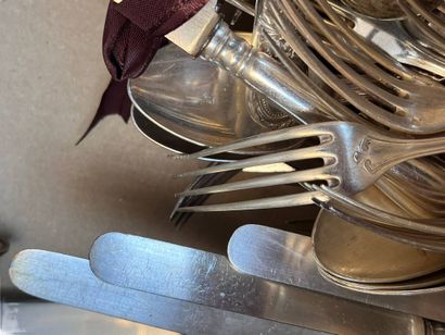 Set of silver-plated cutlery including two...