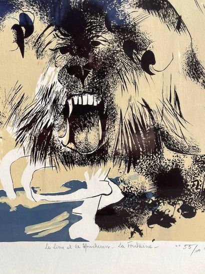 Albert DEMAN (1929-1996)
Le lion et le moucheron...