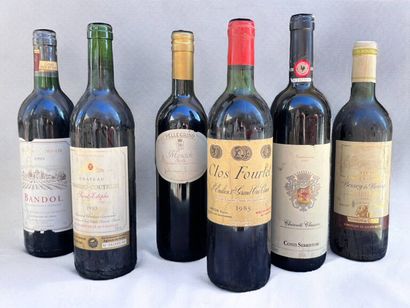 Lot of 9 bottles of various wines including...