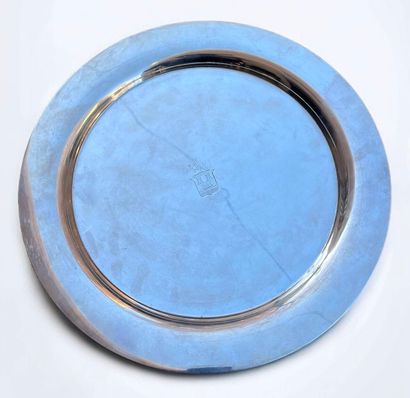 CARTIER
Circular silver presentation dish,...