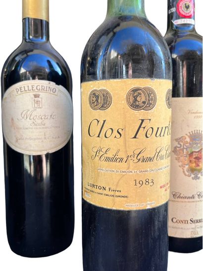 Lot of 9 bottles of various wines including...