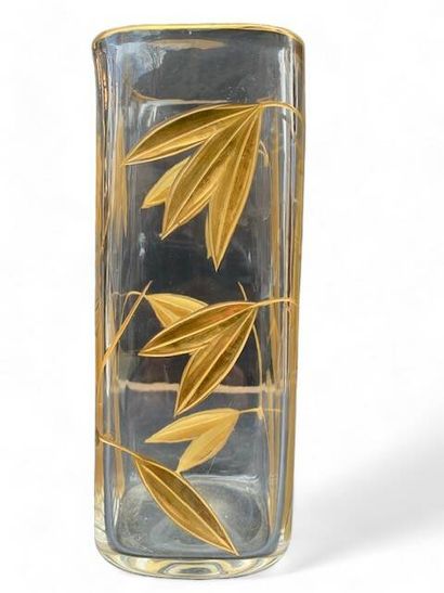BACCARAT, attributed to 
Vase with gilded...