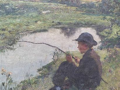 Euariste CARPENTIER (1845-1922)
The boy fisherman.
Oil...