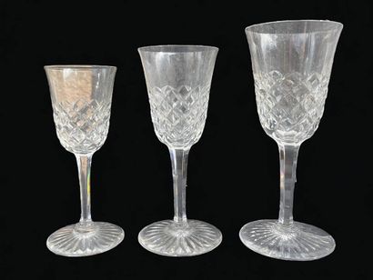 BACCARAT
Suite of 11 stemmed glasses in three...