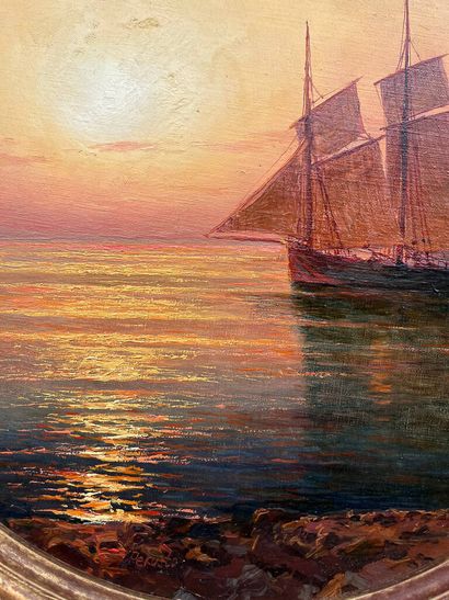 Piotr PEKUSTO (1925)
Seascape, setting sun...