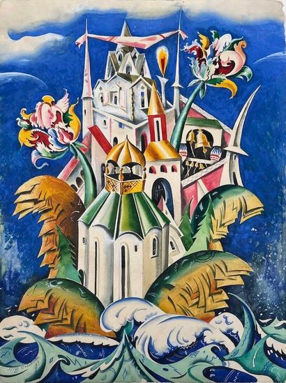Serge TCHEKHONINE (1878-1936)
Enchanted castle
Gouache...