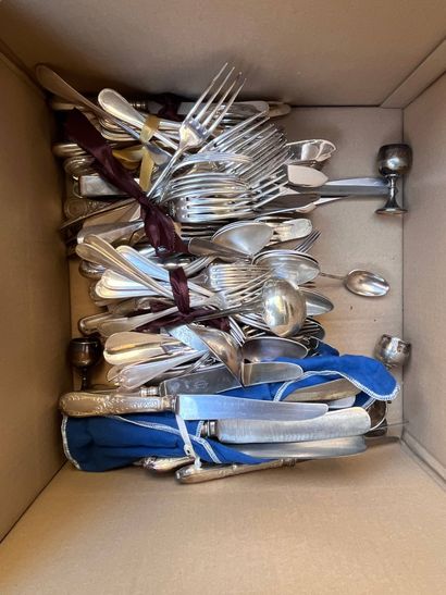Set of silver-plated cutlery including two...