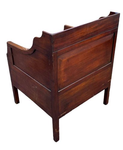 Mahogany bedside table decorated with inlaid...