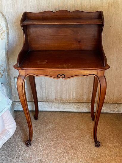 Pair of Louis XV style cherrywood bedside...