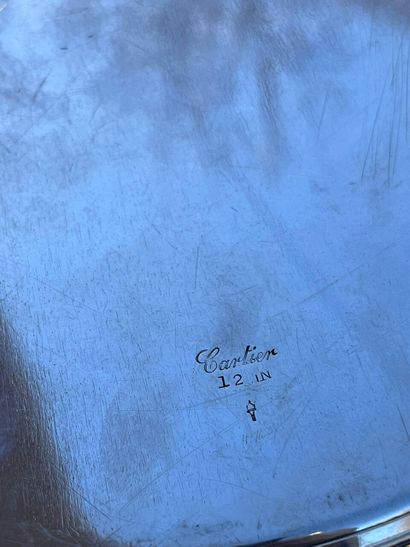 CARTIER
Circular silver presentation dish,...