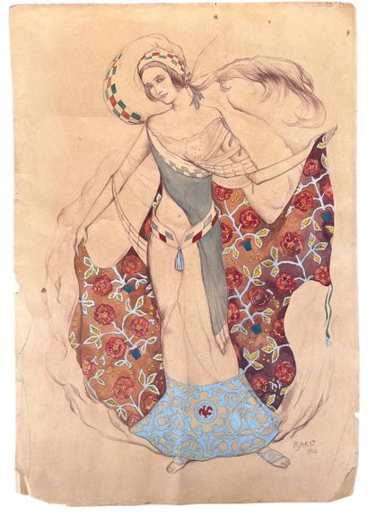 Léon BAKST (1866-1924)
Danseuse au foulard...