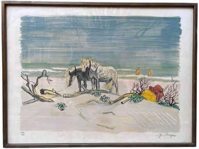 Yves BRAYER (1097-1990)
Deux chevaux au repos
Lithographie...