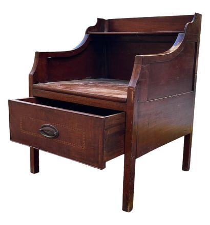 Mahogany bedside table decorated with inlaid...