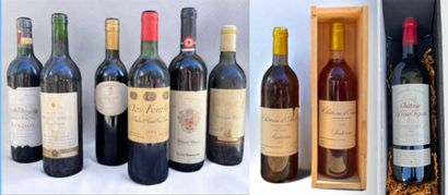 Lot of 9 bottles of various wines including...