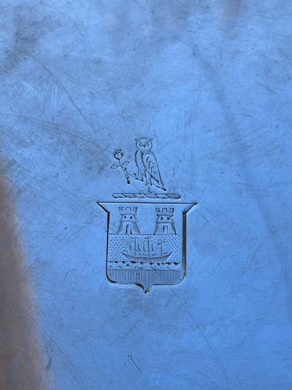CARTIER
Circular silver presentation dish,...